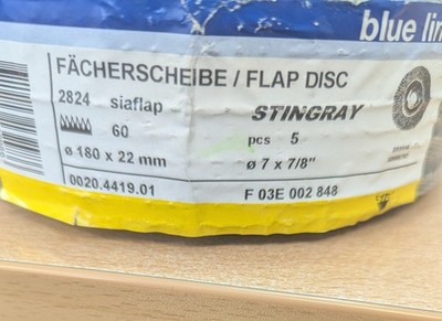 Sia 2824 Stingray Flap Disc 180x22mm 60g 5er Pack