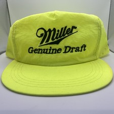 Vintage Miller Genuine Draft Hat Neon Yellow ...