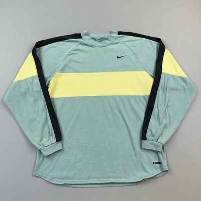 Vintage Nike Shirt Mens Medium Green Dri Fit Long Sleeve