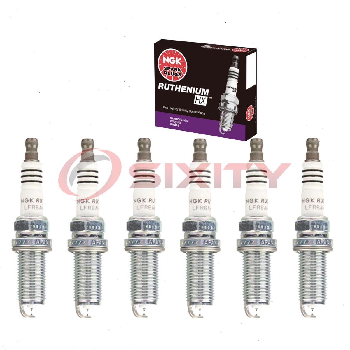 6 pcs NGK Ruthenium HX Spark Plugs for 2006-2007 BMW 525i 3.0L L6 - Engine yf