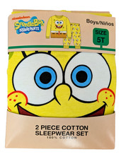 SpongeBob SquarePants 2011 Nickelodeon Viacom Boys Yellow Cotton Pajamas Size 5T