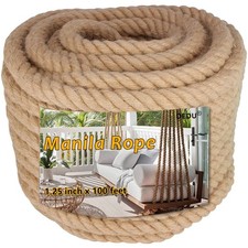 1.25" X 100' Treated Manila Rope Boat Docks Tree Farm Dock Deck 100 feet