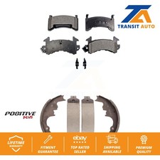 Front Rear Semi-Metallic Brake Pads & Drum Shoe Kit For Chevrolet S10 GMC Camaro