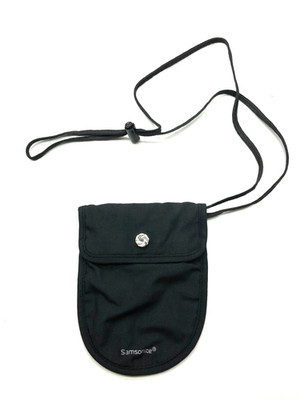 Samsonite Travel Pouch Documents Bag ID Holder Adjustable Strap Black Unisex 5x6
