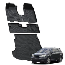 Floor Mats & Cargo Mat for Honda CR-V 2007-2011 All Weather Black Floor Liners
