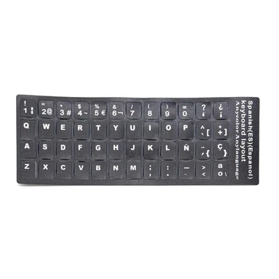 Adhésifs Clavier Noir Layout Espagnol Lettres PC Portable 13x11mm_ - Photo 1/2