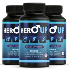 (3 Pack) Hero Up Men Enhancement Pills, HeroUp Male Health Support Capsules