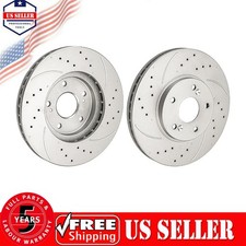 2x Front Drilled Slotted Brake Rotors For Honda Accord 2003-2005 2008-2009 31275 2x Front Drilled Slotted Brake Rotors For Honda Accord 2003-2005 2008-2009 31275