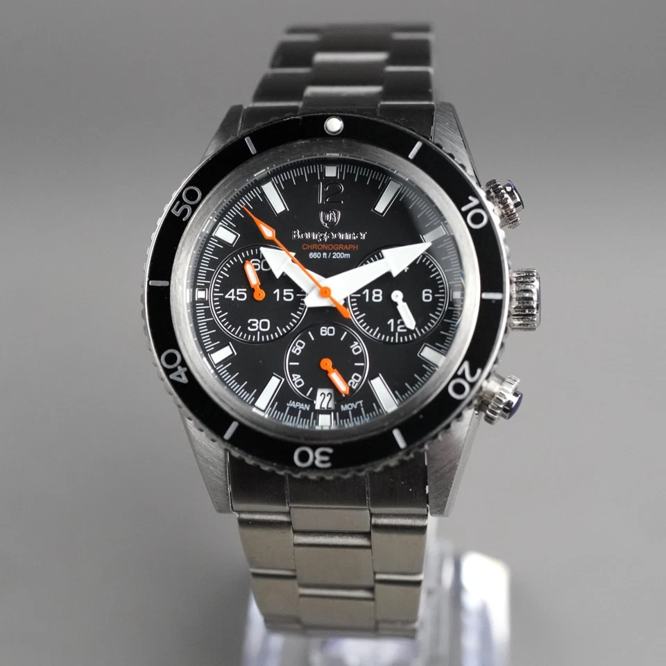 Brand NewBourgeonner Vintage Chronograph Diver BG-002 Men's41mm Watch NewBattery - Image 2 of 4