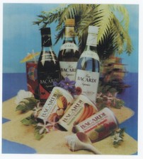 Bacardi Rum Cocktails and Drinks 3-D Advertising Lenticular Picture Great 3-D!