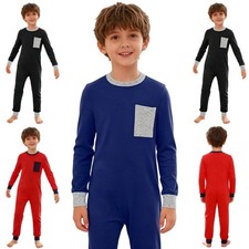 Unisex Kids Bodysuit Contrast Color Romper Adaptive Clothing Jumpsuit Overalls