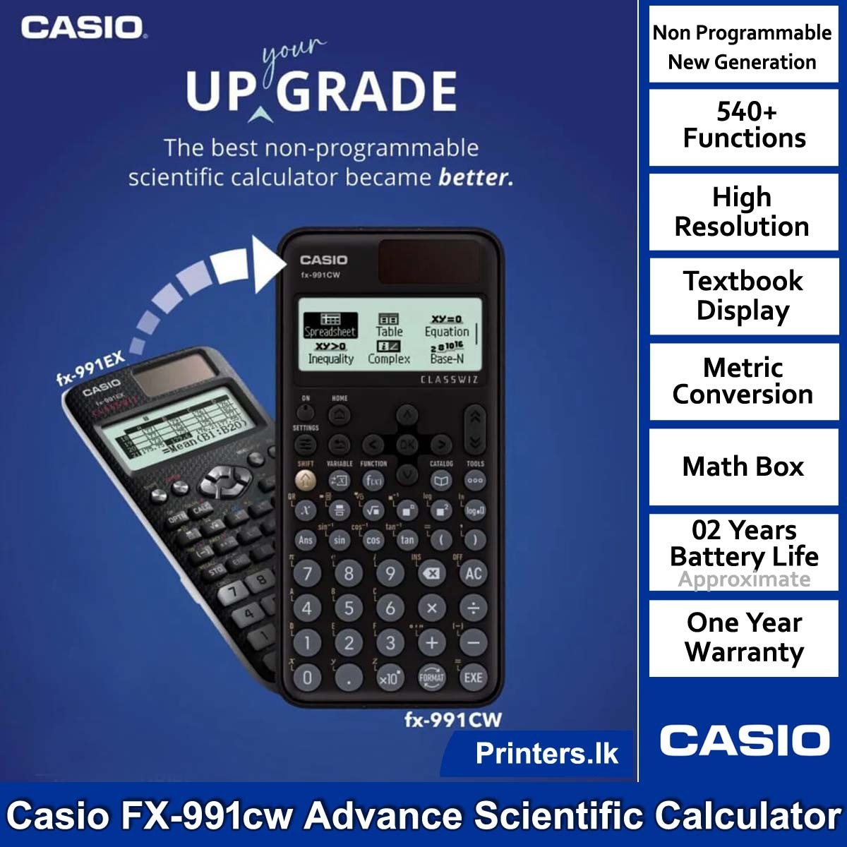 Casio ✓ FX-991CW Advanced Scientific Calculator A/AS Level Maths