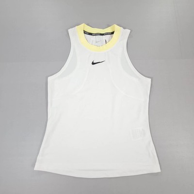 Nike Women's Small Tank Top White Tennis Court Dri Fit Advantage FD5672-100