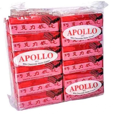 APOLLO MILK CHOCOLATE WAFER CREAM   12G X 48 STICKS (FREE SHIPPING)