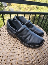 BOC Black Leather Clogs Womens Size 10 GUC