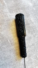 Antique Beaded Mourning Hat Pin Hatpin