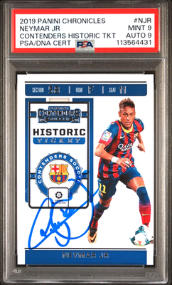 Neymar Jr Signed 2019 Panini Chronicles Historic Ticket - PSA 9
