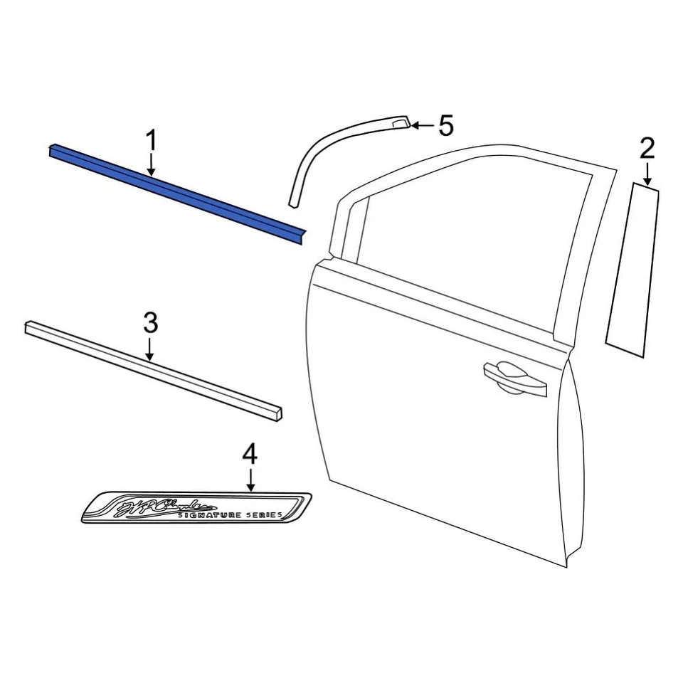 For Ram C/V 2012-2015 Ram 5109809AD Left Door Window Belt Weatherstrip - Image 4 of 4
