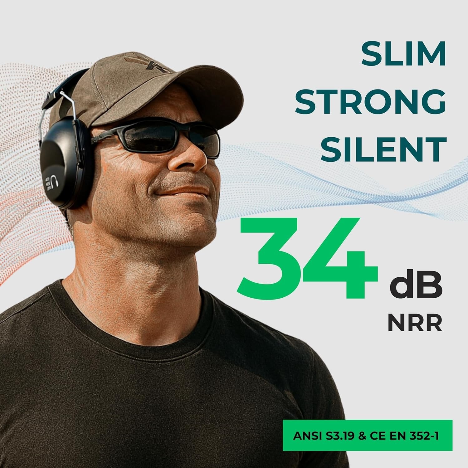 34Db NRR Hearing Protection Ear Muffs, Ear Protection for Shooting, Mowing, Work