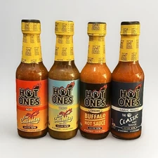 Hot Ones 4-Pack Gift Set (Full Size) Los Calientes, Buffalo, Classic Hot Sauce