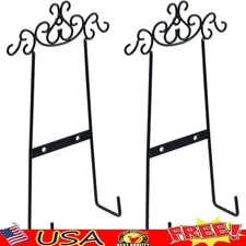 Vintage Scrollwork Wall-Mounted Plate Holder Durable Metal Display Rack New