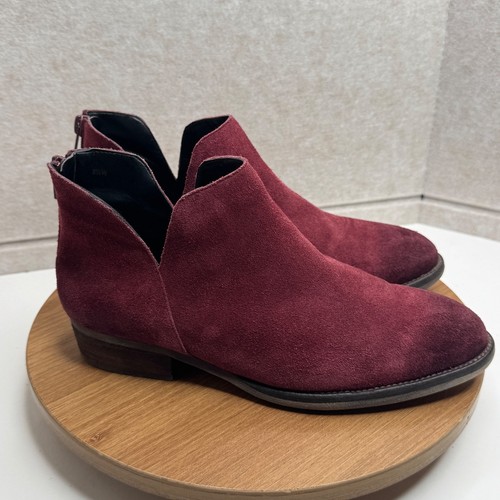 VANELI Brown Suede Double Zipper Stacked Heel Bootie Boots - Sz 7.5