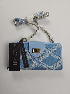 Izzy & Ali Distressed Jean Wallet Purse With Strap