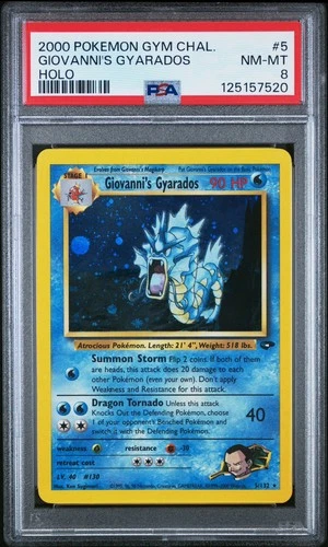 PERFECT SWIRL Giovanni's Gyarados PSA 9 Pokemon 2000 Gym Challenge Holo 5/132