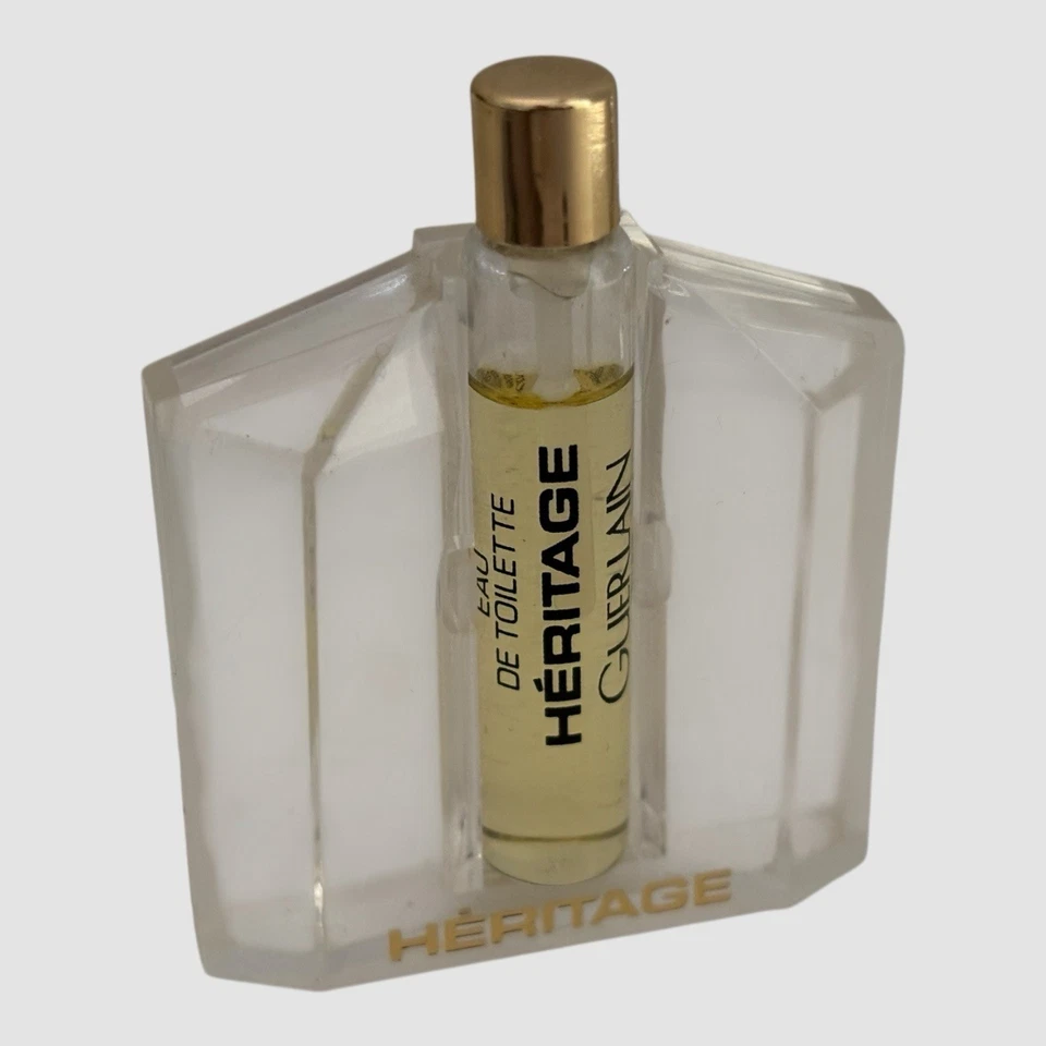 MINI Vintage HABIT ROUGE Guerlain EDC 4 ml y MINI Vintage HERITAGE EDT 2 ml Vial Foto 4 de 4