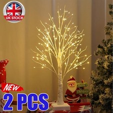 Lighted Christmas Tree Xmas White Birch Twig  Tree with LED Light Indoor Outdoor