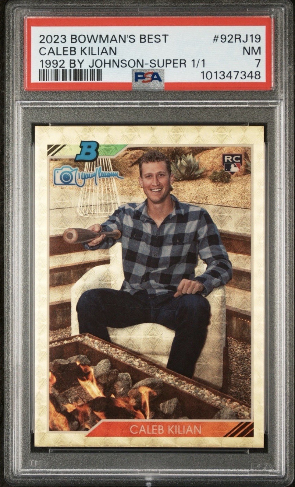 2023 BOWMAN'S BEST 1992 BOWMAN BY RANDY JOHNSON #92RJ19 CALEB KILIAN 1/1 PSA 7
