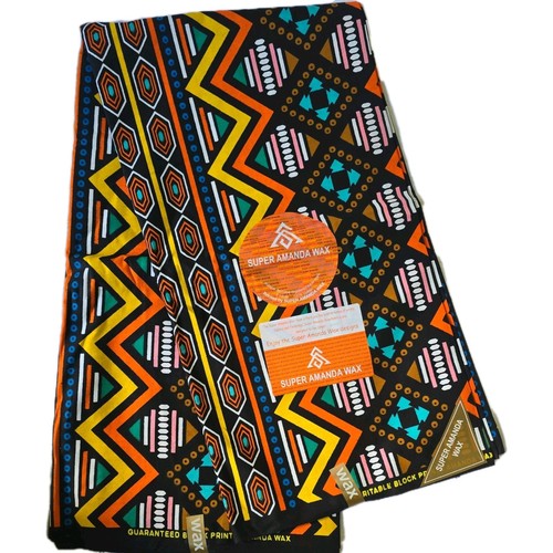 African Fabric Print 100% Cotton Ankara 6 Yards Quality Crafting Sewing Material - Picture 7 of 7