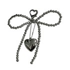 Sweet Bowknot Heart Keychain Pendant Lovely Beaded Hanging Decorations Keyring