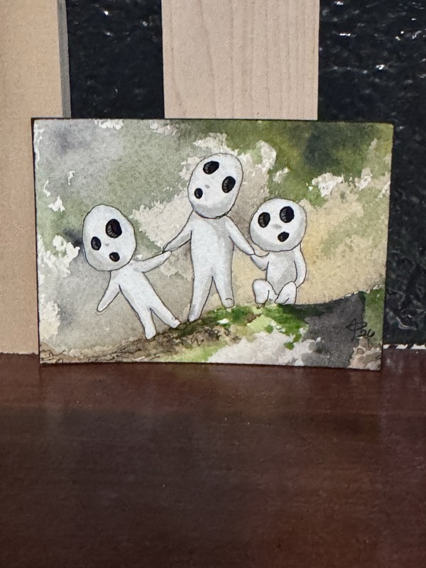 Tree spirits Series #7. Kodama Fan Art Jennifer Gubler ACEO
