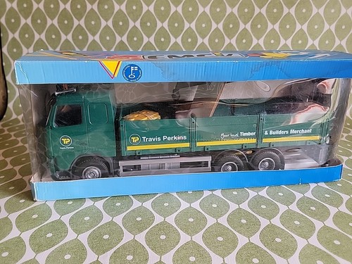 Rare Emek Travis Perkins Volvo FH Dropside Crane Lorry Truck Model 50458