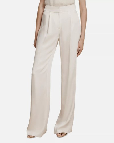 Veronica Beard Women's Ivory Robinne Pleated Wide Leg Pants Size 6.