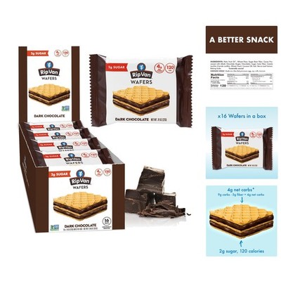 Individually Wrapped Dark Chocolate Wafer Cookies - Keto, Low Carb,  Treats