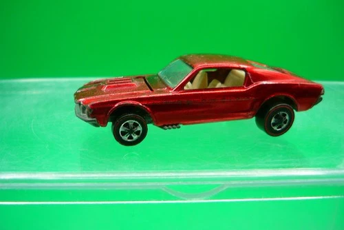 Hot Wheels Redlines ©1968 Custom Mustang "Hard to Find" Red USA w White Interior
