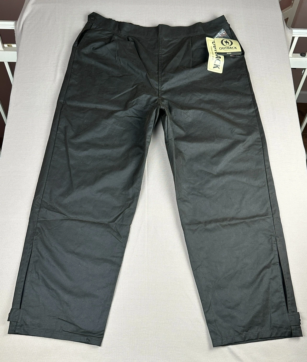 NWT Outback Trading Co Oilskin Overpants XXL Brown Waterproof Waxed Cotton Pants