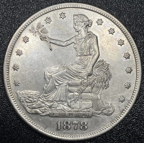 1878 S Trade Silver Dollar $1 Choice AU+ Details