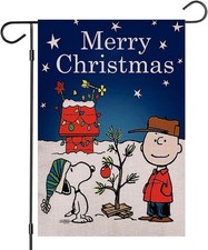 Merry Christmas Garden Flag 12x18 Inch Double Sided Outside Burlap Garden Flags