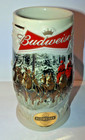 🍺 2014 Budweiser Christmas Beer Stein Holiday Lane Clydesdale COA, No Box — photo 1
