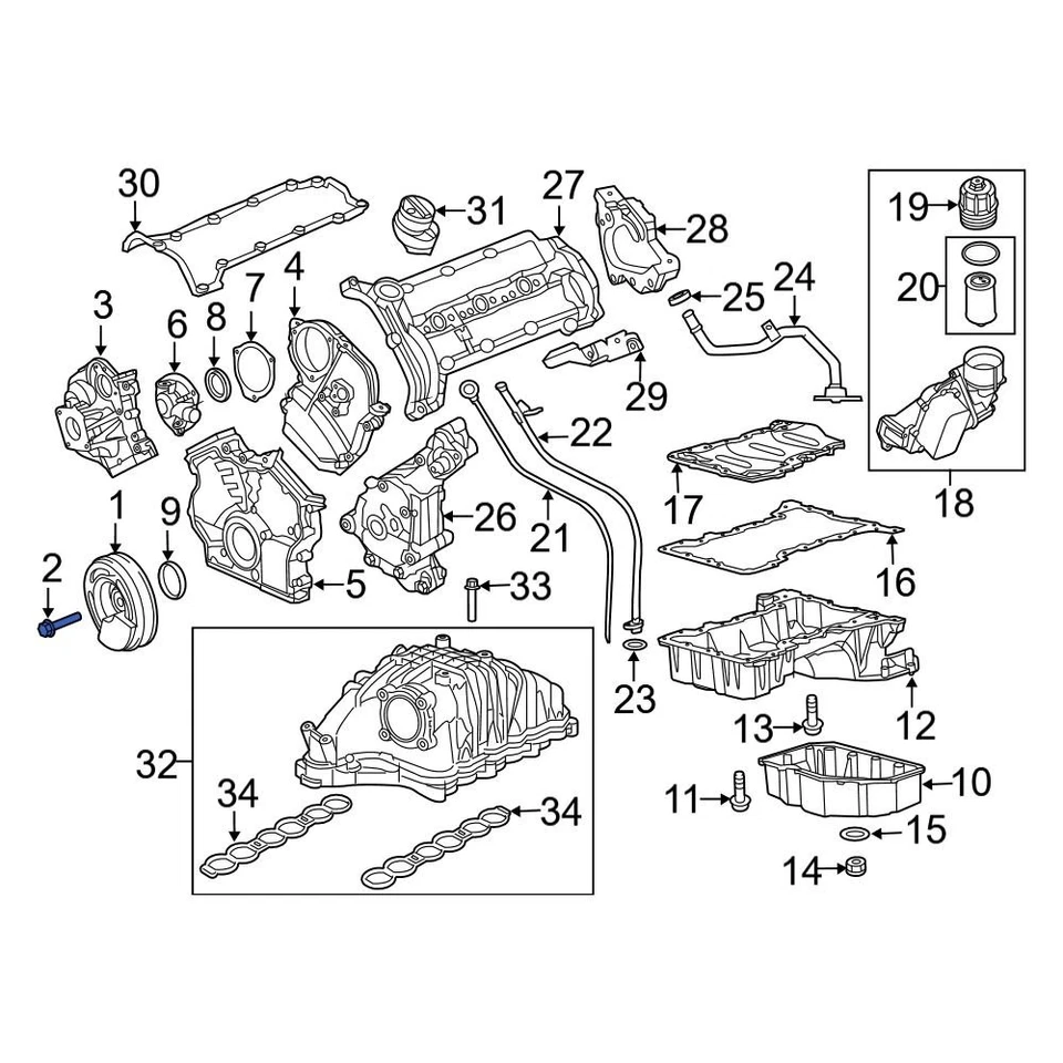 For Ram 1500 2014-2023 Ram 68027566AA Engine Harmonic Balancer Bolt - Image 2 of 3
