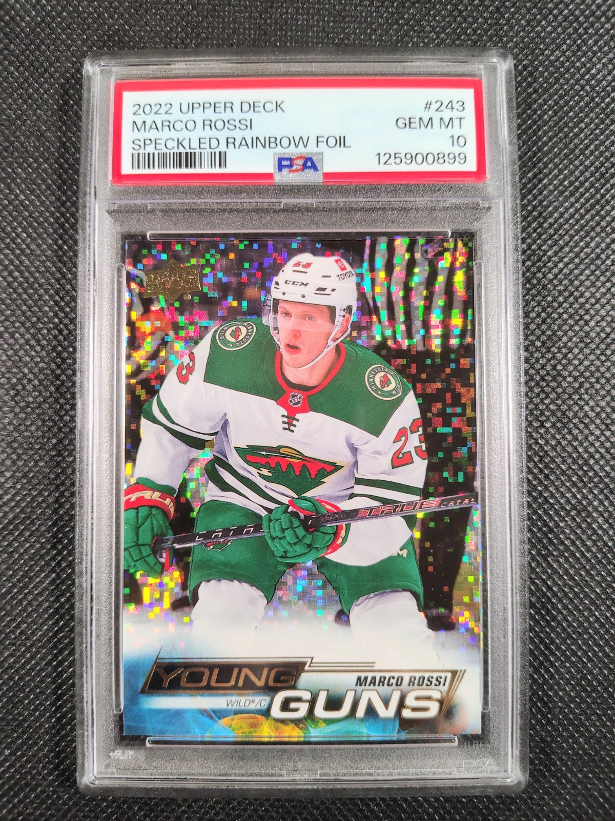 2022-23 Upper Deck Young Guns MARCO ROSSI #243 SPECKLED RAINBOW FOIL PSA 10!