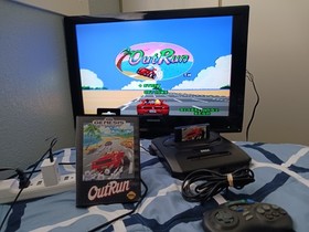 SEGA Genesis Console Model 2 MK-1631 Bundle + Authentic Out Run W/Case ■Retro 