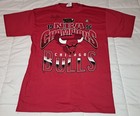 Steve Kerr Signed Chicago Bulls  Autographed 1996 Championship Red Tshirt Large — photo 3