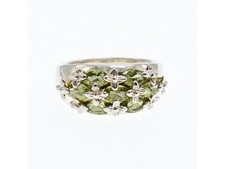 925 Sterling Silver Peridot Ring Size 7