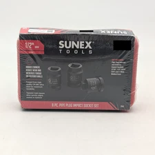 Sunex Tools 1/2" Drive 8 PC. Pipe Plug Impact Socket Set 7/16" - 5/8"  (2841)