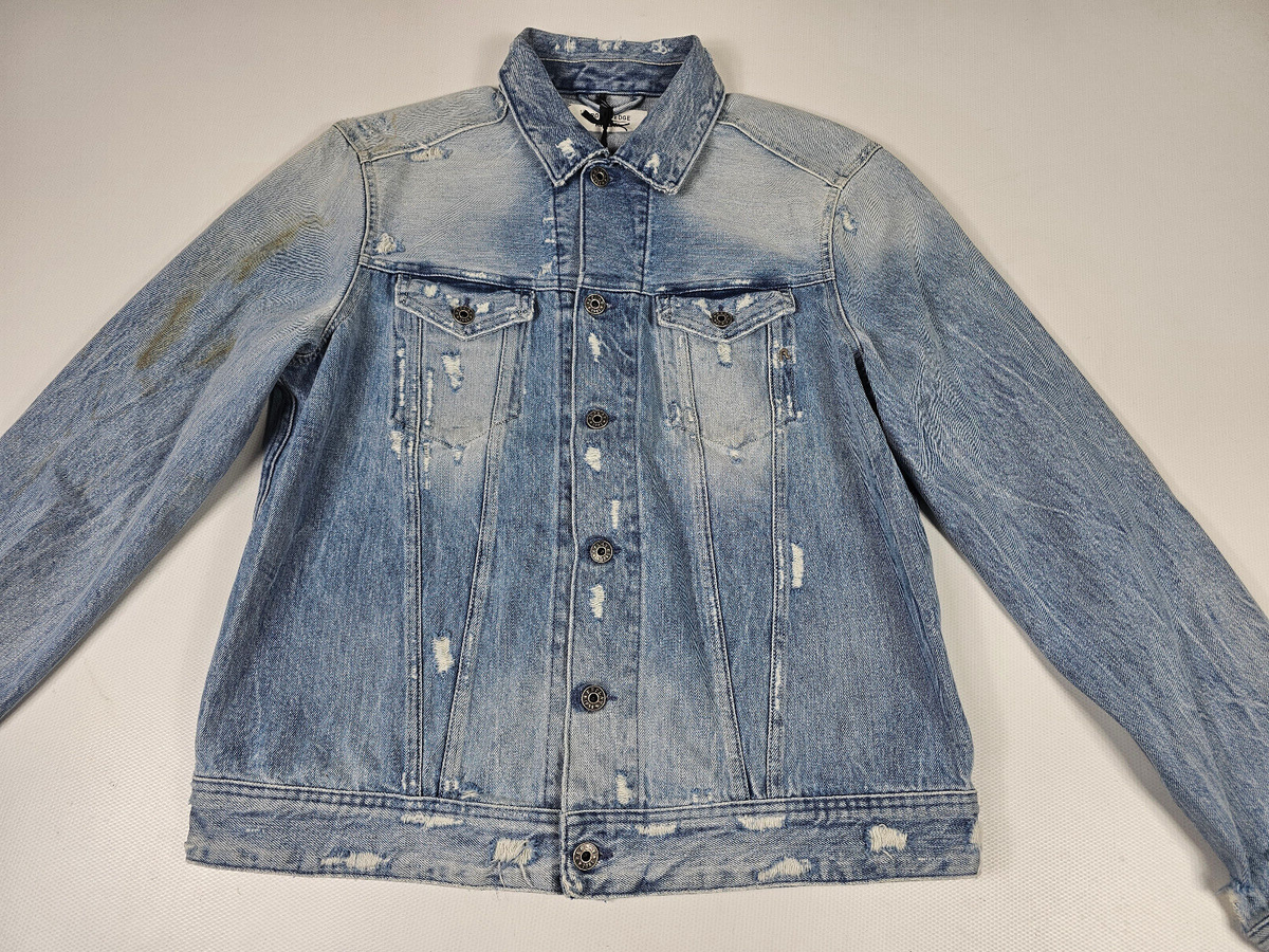 Motorrad Jeansjacke Replay Herren Jeansjacke Replay Broken Edge MV