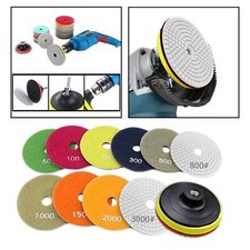 10 Pieces Granite Stone Polish Pad Kit for Drill Concrete Polisher